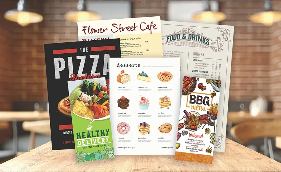 Menu printing Worcester